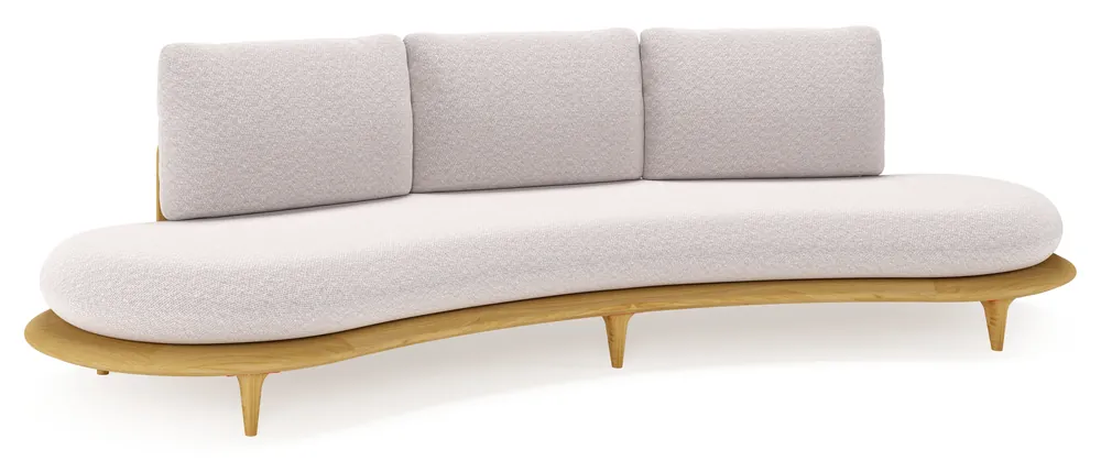 Bomero loungebank in teak met wander gobi all weather sunbrella® luxe kussen Voordeelprijs