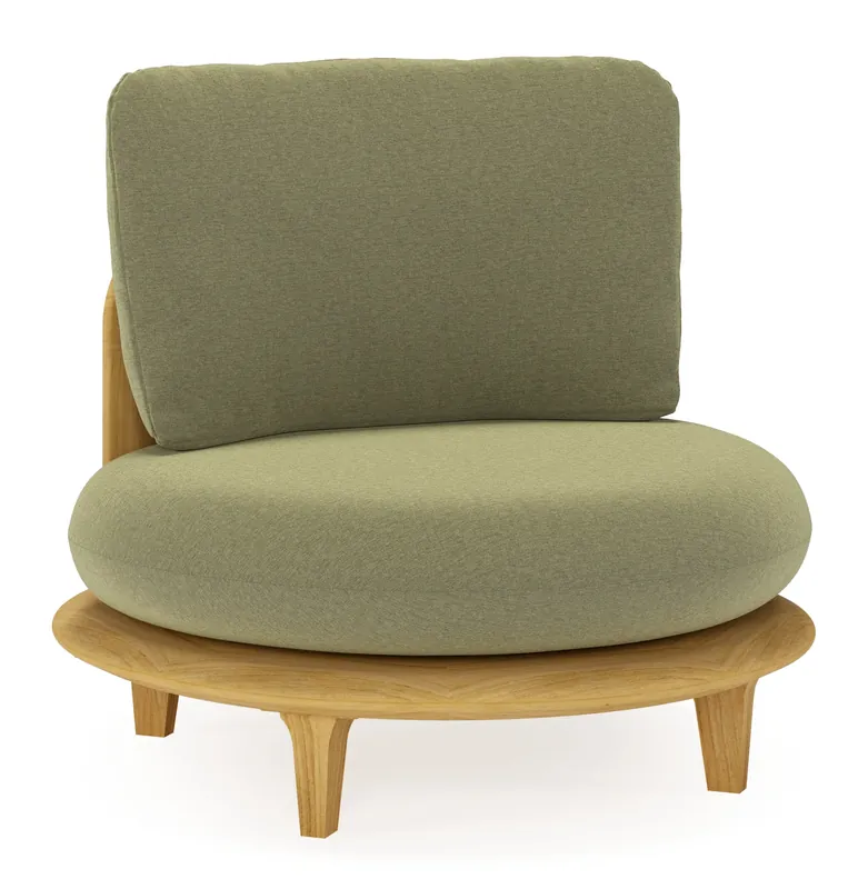 Dagaanbieding Bomero loungestoel in teak met heritage leaf all weather sunbrella® luxe kussen
