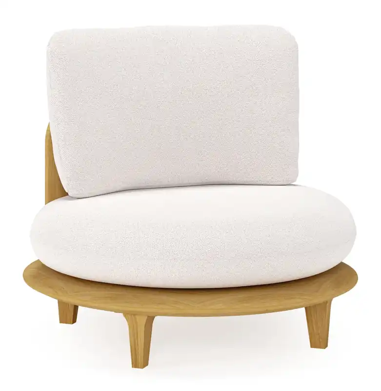Gereduceerde Prijs Bomero loungestoel in teak met ego eggshell all weather solica kussen