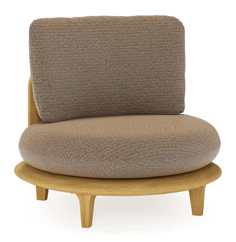 Bomero loungestoel in teak met firenze bamboe all weather solica kussen Aanbieding
