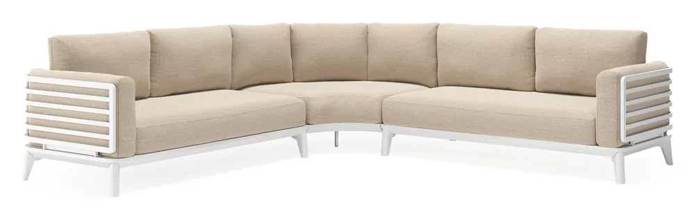 Tijdelijk Beschikbaar Mosa loungehoek in wit aluminium met rustic weather+ softtouch kussens