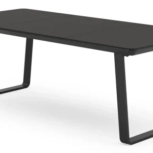 Weekendaanbieding Alora tuintafel rechthoekig afgerond in zwart aluminium en sintered stone zwart - L 220 x B 100 x H 75 cm