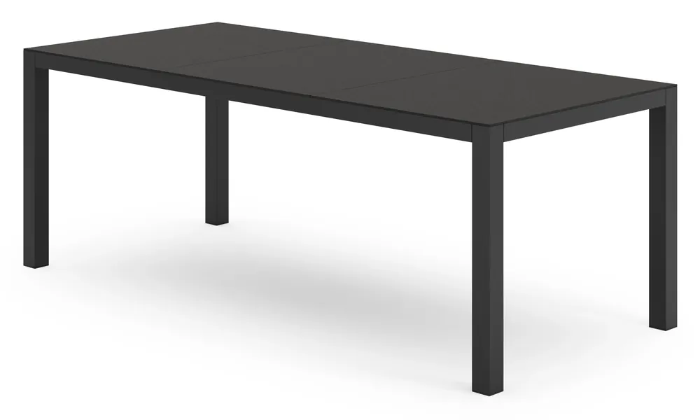 Toma tuintafel rechthoekig in zwart aluminium en sintered stone zwart - L 200 x B 90 x H 73 cm Uitverkoop
