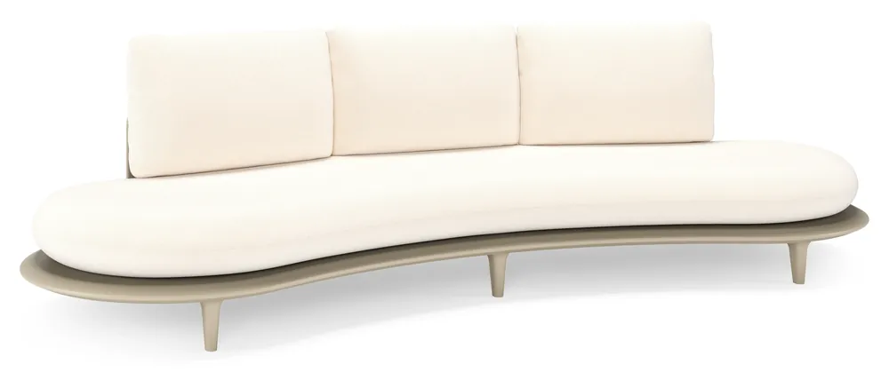Aanbieding Bomero loungebank in beige aluminium met lopi snow all weather sunbrella® luxe kussen