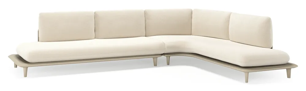 Aanbieding Bomero loungehoek in beige aluminium met althea off white all weather cosytica kussen