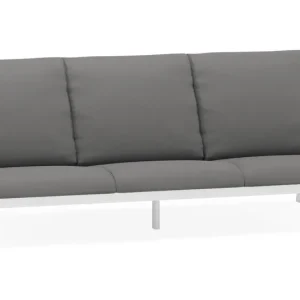 Zen‘so loungebank 3-zit in wit aluminium met natte charcoal chine all weather sunbrella® luxe kussen Flitsaanbieding