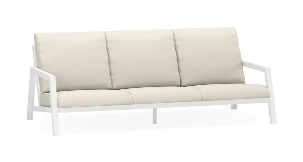 Zen‘so loungebank 3-zit in wit aluminium met lopi marble all weather sunbrella® luxe kussen Laatste Kans