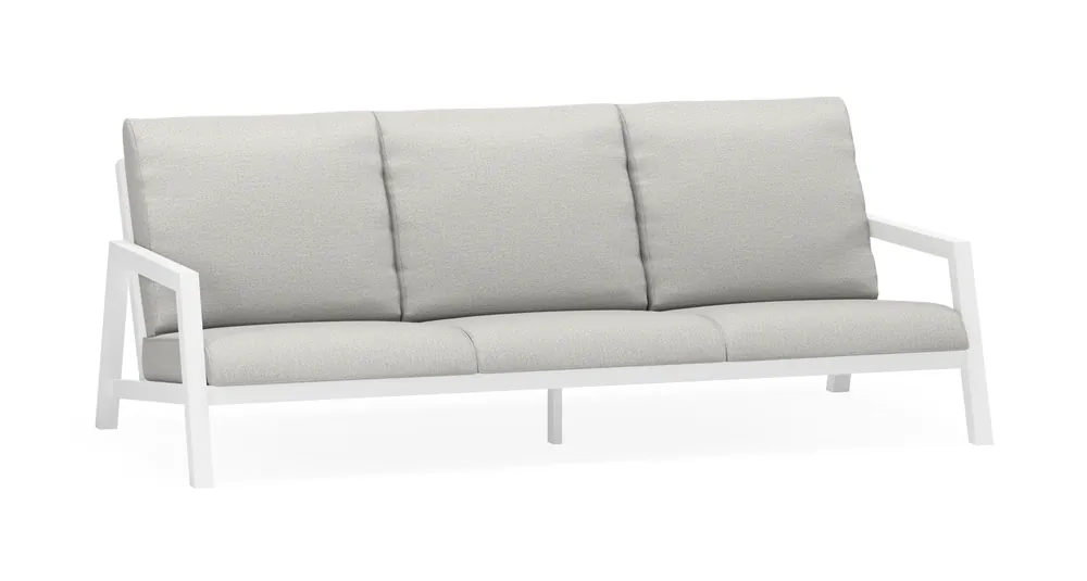 Zen‘so loungebank 3-zit in wit aluminium met savane nimbus all weather sunbrella® luxe kussen Flitsaanbieding