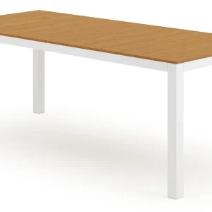 Toma tuintafel rechthoekig in wit aluminium en polywood - L 200 x B 90 x H 73 cm Dagaanbieding