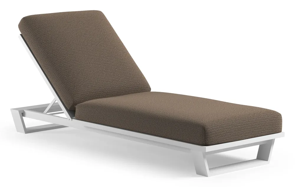 Weekendaanbieding Pagino verstelbaar ligbed in wit aluminium met firenze bamboe all weather Solica kussen