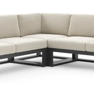 Weekendaanbieding Verato loungehoek in zwart aluminium met lopi marble all weather sunbrella® luxe kussen