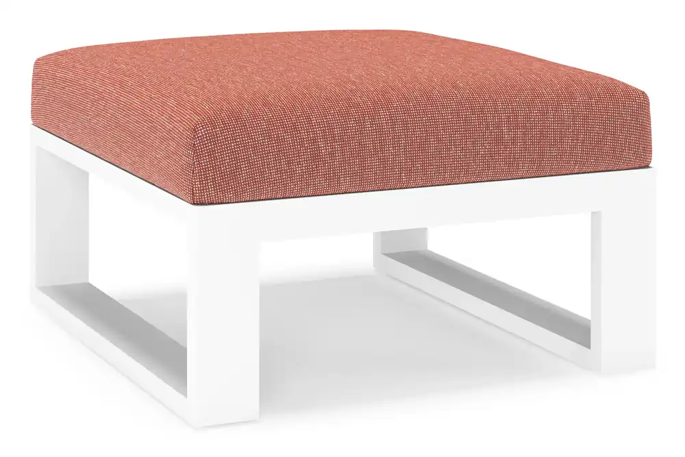 Nu Kopen Verato poef in wit aluminium met slow alezan all weather sunbrella® luxe kussen