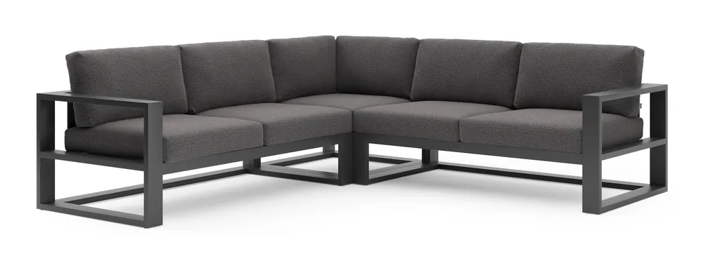 Verato loungehoek in zwart aluminium met firenze tunder all weather solica kussen Goedkoop