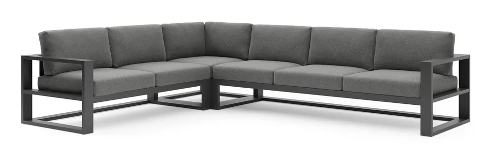 Gratis Retour Verato loungehoek in zwart aluminium met catania black all weather cosytica kussen