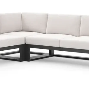 Weekendaanbieding Verato loungehoek in zwart aluminium met ego eggshell all weather solica kussen