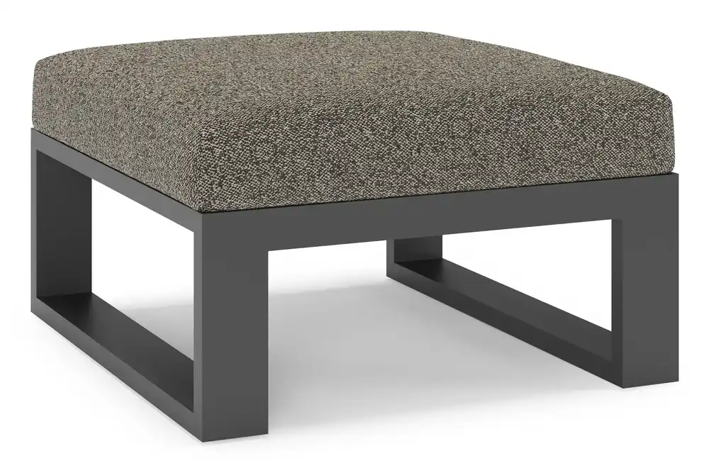 Verato poef in zwart aluminium met marbella tunder all weather cosytica kussen Bestel Nu
