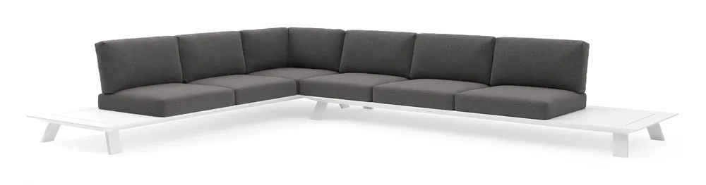 Cesano loungehoek in wit aluminium met firenze tunder all weather Solica kussen Rechtstreeks Van De Fabrikant