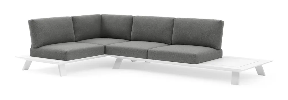 Superprijs Cesano loungehoek in wit aluminium met catania black all weather Cosytica kussen