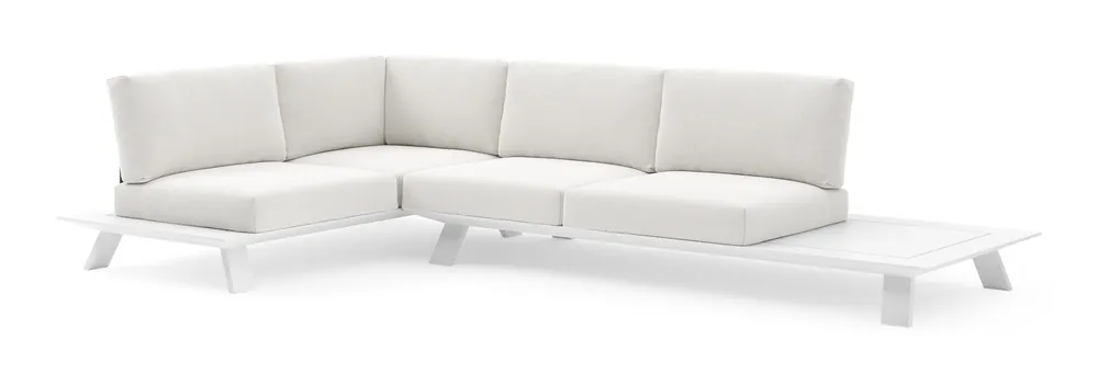 Speciale Aanbieding Cesano loungehoek in wit aluminium met soul optik all weather Solica kussen