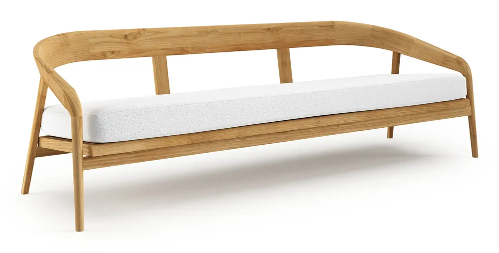 Bestel Nu Lacrima loungebank in teak met ego birch all weather Solica kussen