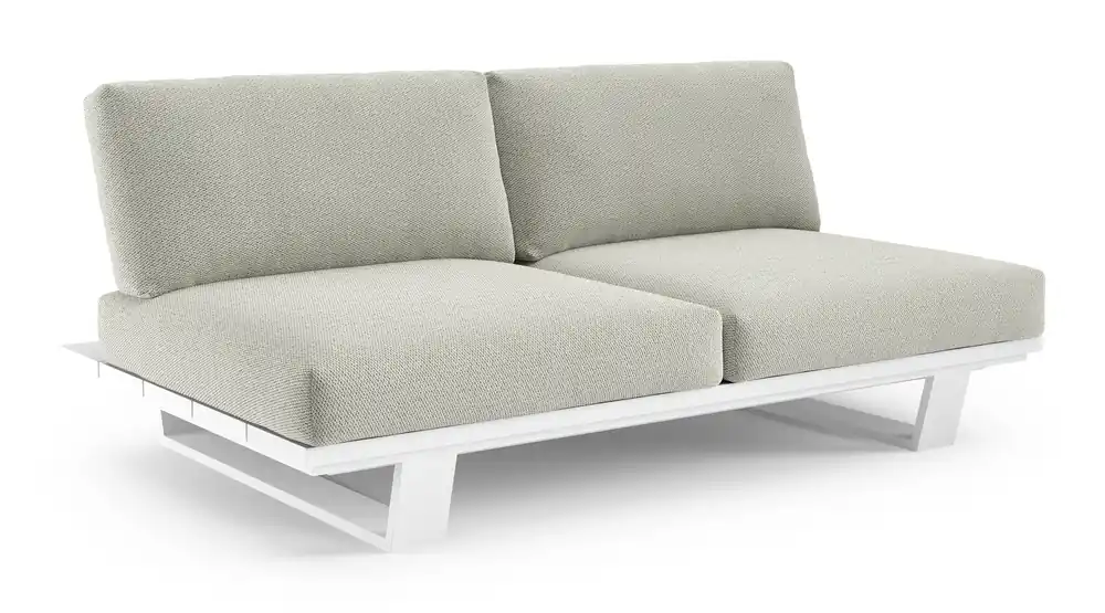 Premium Pagino loungebank in wit aluminium met lopi bud all weather sunbrella® luxe kussen