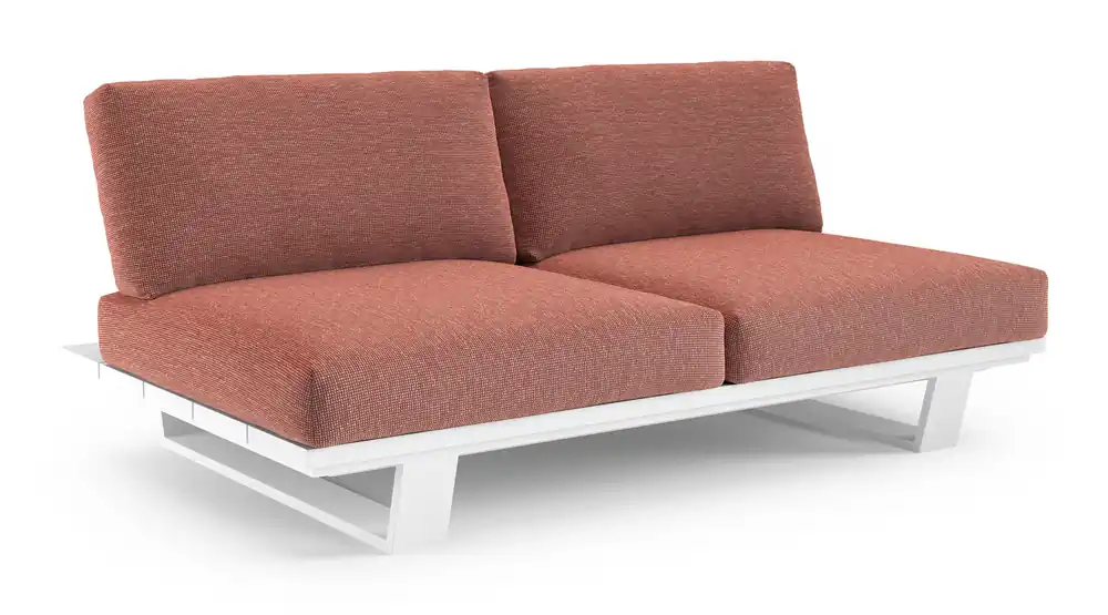 Pagino loungebank in wit aluminium met slow alezan all weather sunbrella® luxe kussen Veilige Betaling
