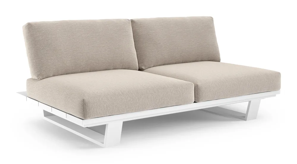 Pagino loungebank in wit aluminium met slow farafra all weather sunbrella® luxe kussen Favoriet