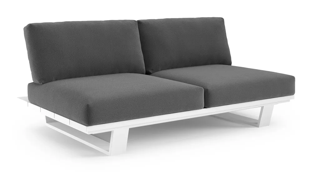 Pagino loungebank in wit aluminium met lopi shadow all weather sunbrella® luxe kussen Bestseller