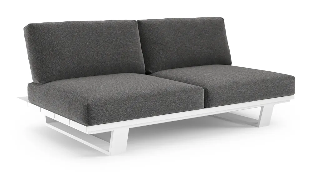 Pagino loungebank in wit aluminium met savane tornado all weather sunbrella® luxe kussen Favoriet