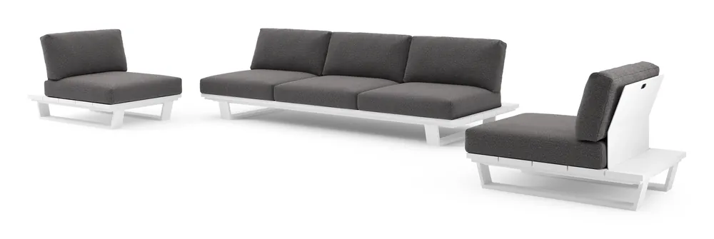 Must-Have Pagino loungeset in wit aluminium met firenze tunder all weather solica kussen