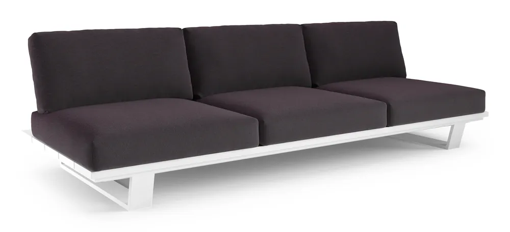 Pagino loungebank in wit aluminium met tundra red all weather sunbrella® luxe kussen Weekendaanbieding