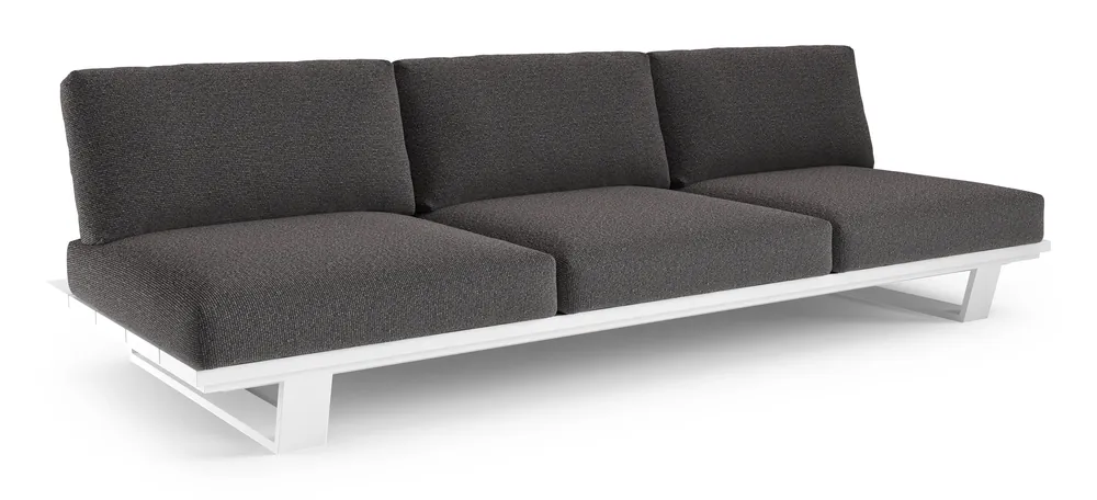 Merkproduct Pagino loungebank in wit aluminium met firenze tunder all weather solica kussen