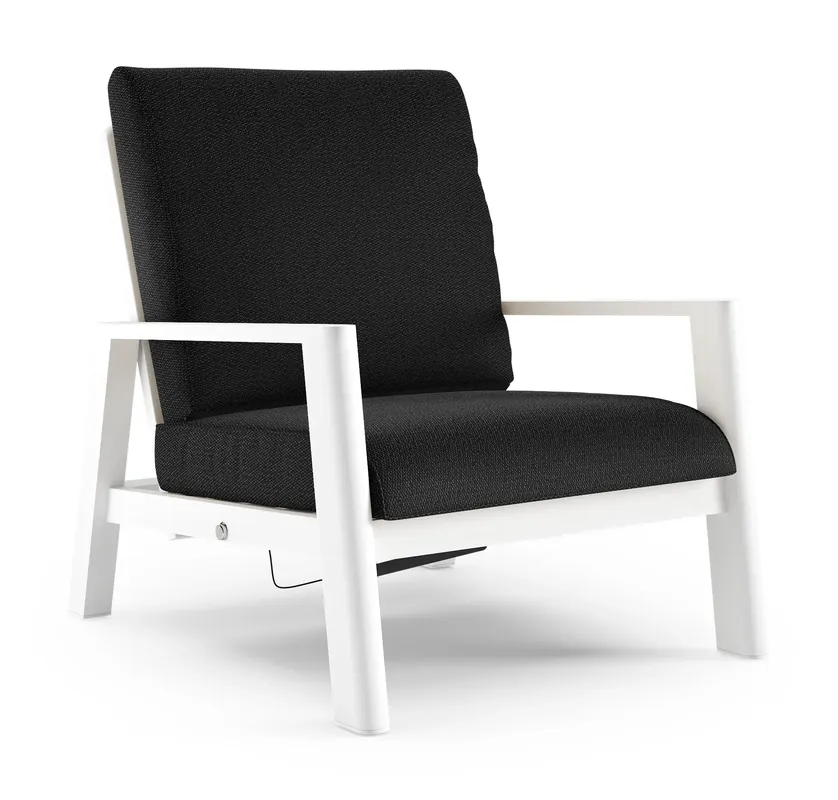 Cirello loungestoel in wit aluminium met lopi baribal all weather sunbrella® luxe kussen Bestel Nu