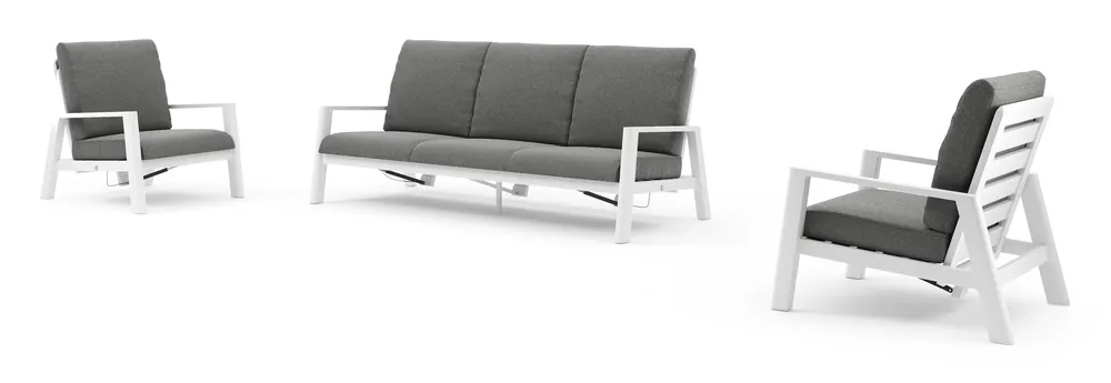 Cirello loungeset in wit aluminium met catania black all weather cosytica kussen Aanbieding