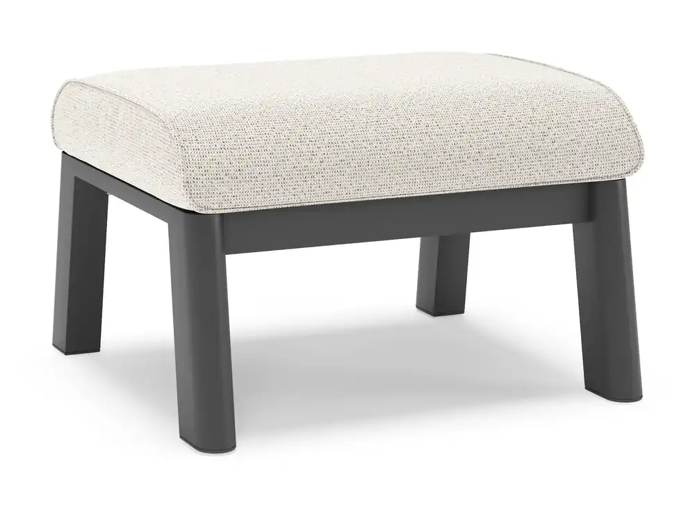 Cirello poef in zwart aluminium met firenze natural all weather solica kussen Betrouwbaar