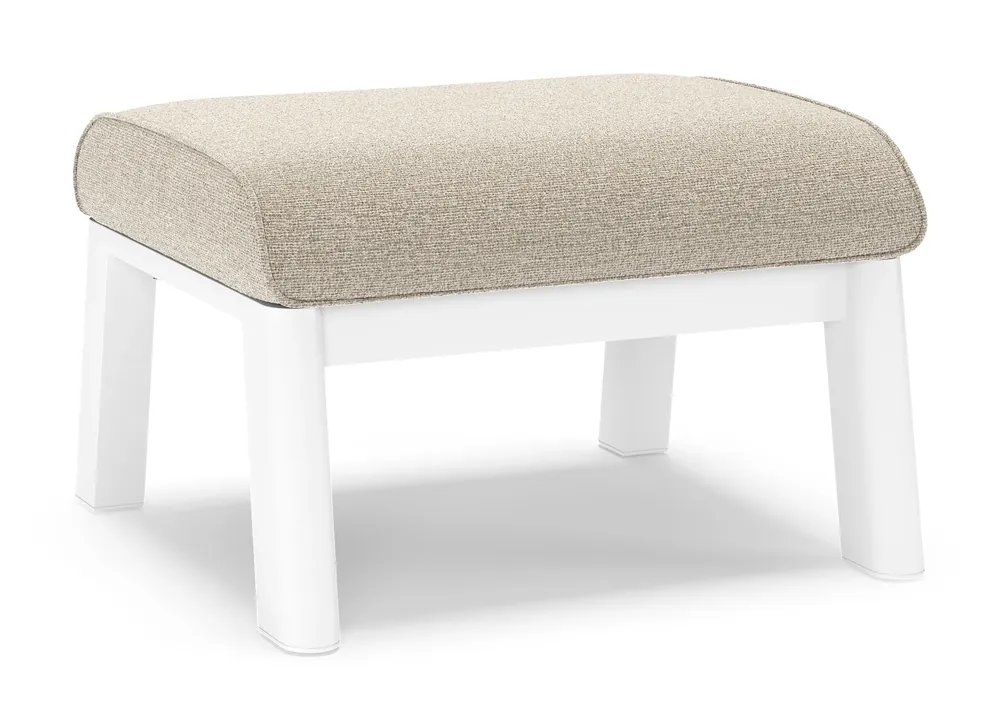 Cirello poef in wit aluminium met catania sand all weather cosytica kussen Betaalbaar