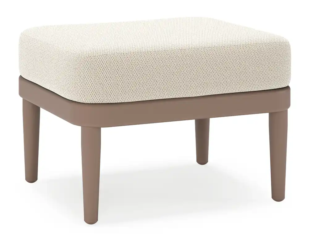 Orso poef in taupe aluminium met Lopi Marble all weather sunbrella® luxe kussen Meest Verkocht