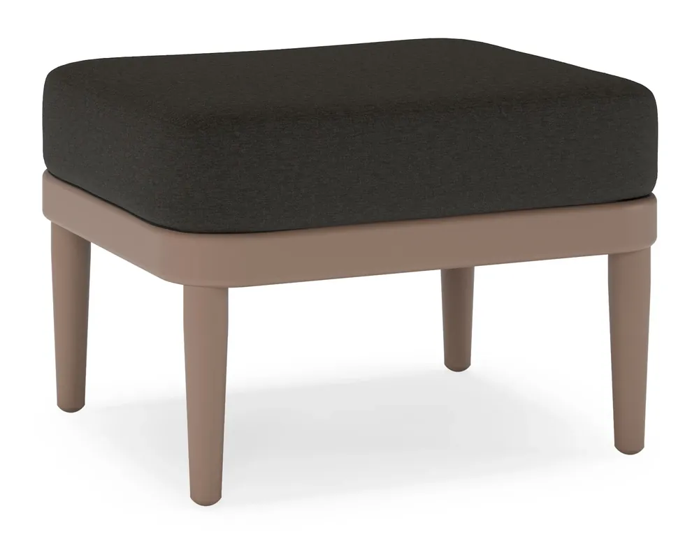 Orso poef in taupe aluminium met Heritage Char all weather sunbrella® luxe kussen Korting