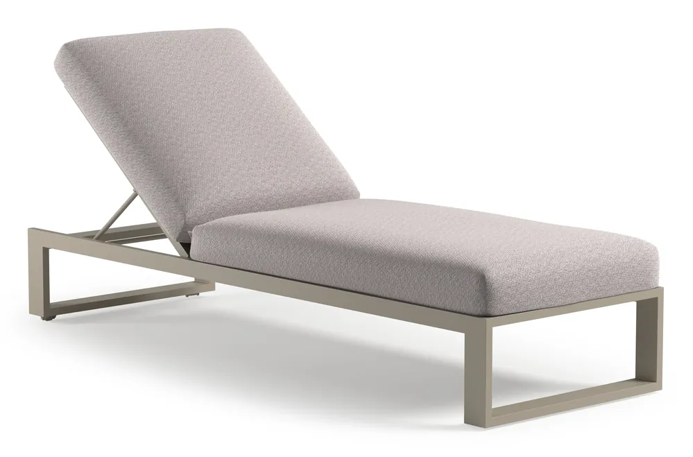 Verato verstelbaar ligbed in beige aluminium met wander gobi all weather sunbrella® luxe kussen Express Levering
