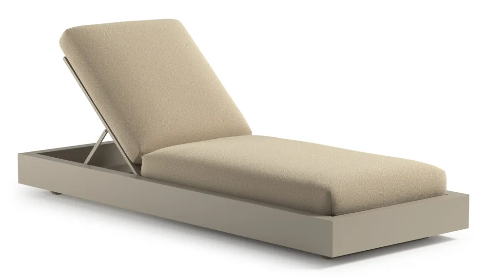 Direct Beschikbaar Como verstelbaar ligbed in beige aluminium met soul papyrus all weather solica kussen