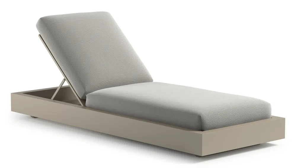 Como verstelbaar ligbed in beige aluminium met lopi ash all weather sunbrella® luxe kussen Betaalbaar