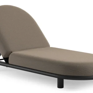 Aanbieding Lomano verstelbaar ligbed in zwart aluminium met firenze earth all weather solica kussen