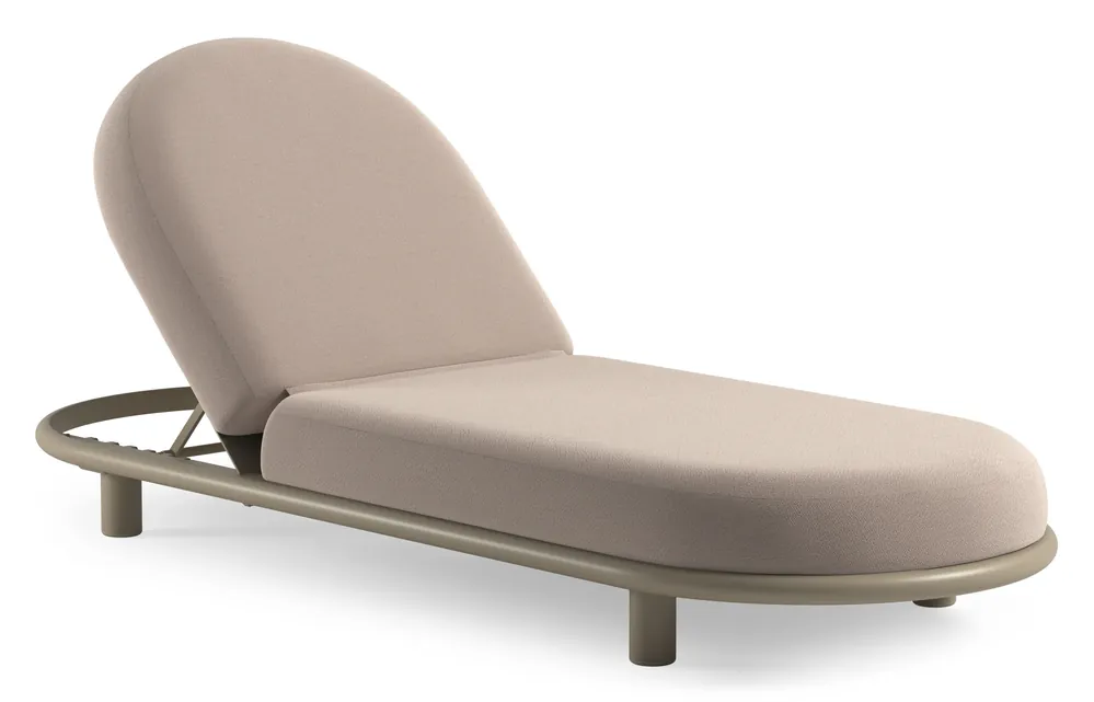 Lomano verstelbaar ligbed in beige aluminium met wander pilat all weather sunbrella® luxe kussen Aanbieding