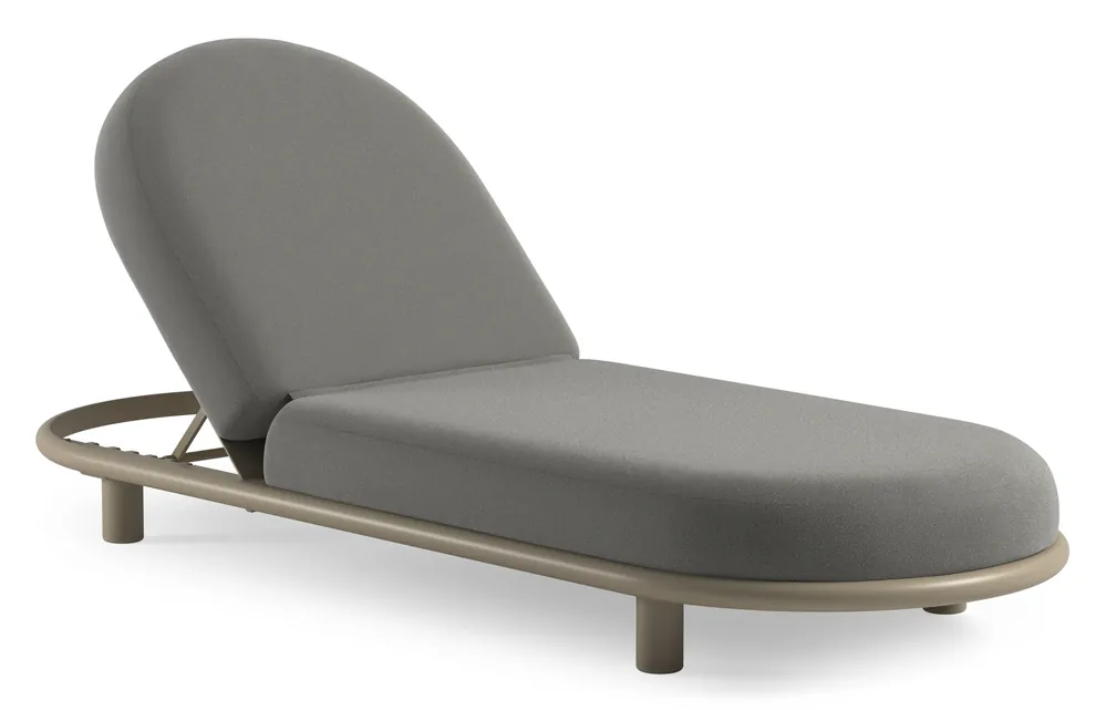 Lomano verstelbaar ligbed in beige aluminium met savane zinc all weather sunbrella® luxe kussen Must-Have
