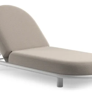Voordeelprijs Lomano verstelbaar ligbed in wit aluminium met slow farafra all weather sunbrella® luxe kussen