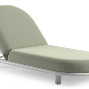 Aanbieding Lomano verstelbaar ligbed in wit aluminium met slow spirea all weather sunbrella® luxe kussen