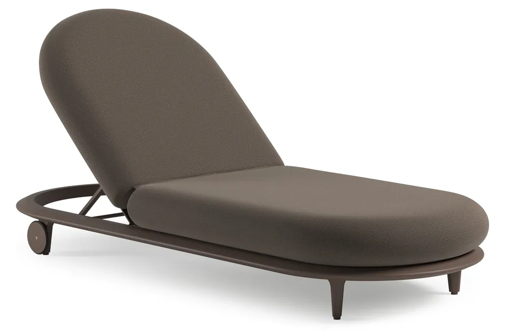 Bomero verstelbaar ligbed in taupe aluminium met lopi coconut all weather sunbrella® luxe kussen Betrouwbaar