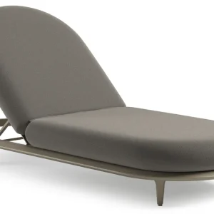 Actieprijs Bomero verstelbaar ligbed in beige aluminium met lopi silver all weather sunbrella® luxe kussen