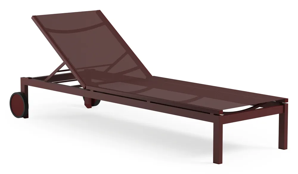 Lage Prijs Caravelle verstelbaar ligbed in ruby aluminium en ruby single textileen