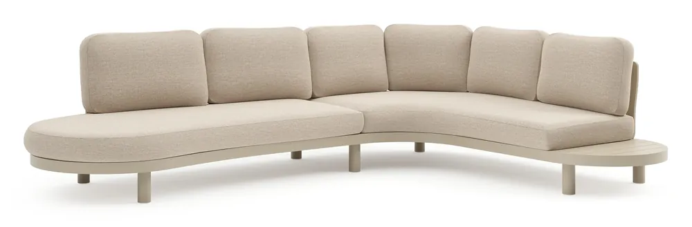 Bestseller Palma loungehoek in beige aluminium met rustic weather+ softtouch kussen